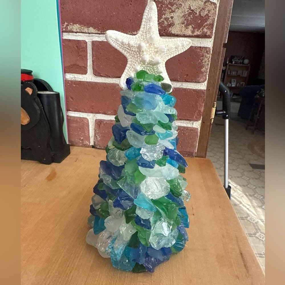 Sea Glass Holiday Tree with Star Topper